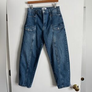 PAIGE Barrel Relaxed Denim Jeans in Blue